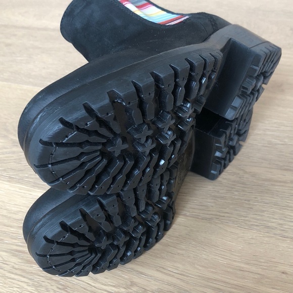 Bueno Women's Florida Boots, Black Leather with fun Multi-Colour Elasti, Size 38 - Picture 11 of 13